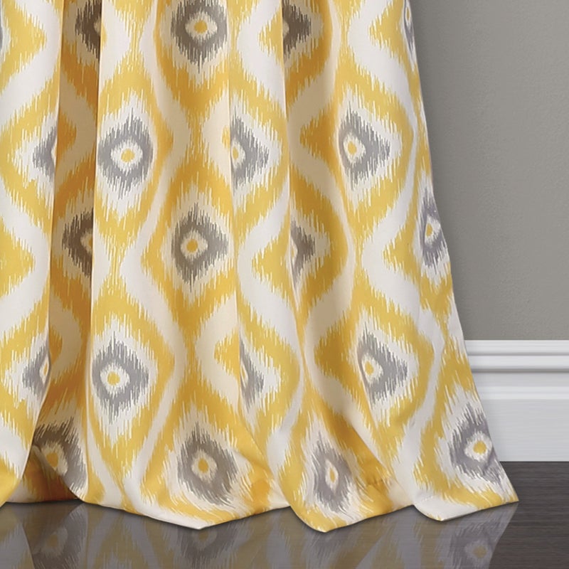 Lush Decor Light Filtering Window Curtain Panel Set, Yellow/Gray, 2 Count - Image 4